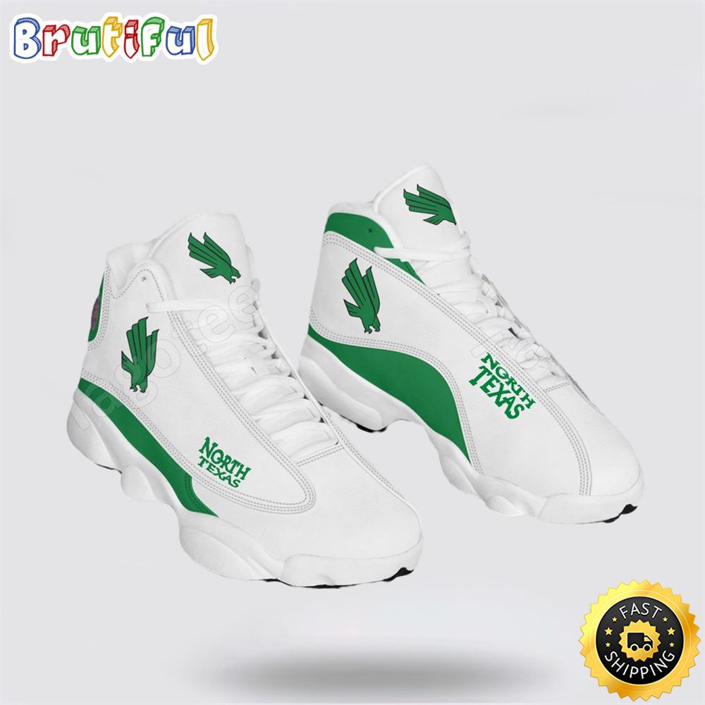 Sportswearmerch North Texas Mean Green NCAA AJ13 Sneakers Shoes For Men And Women