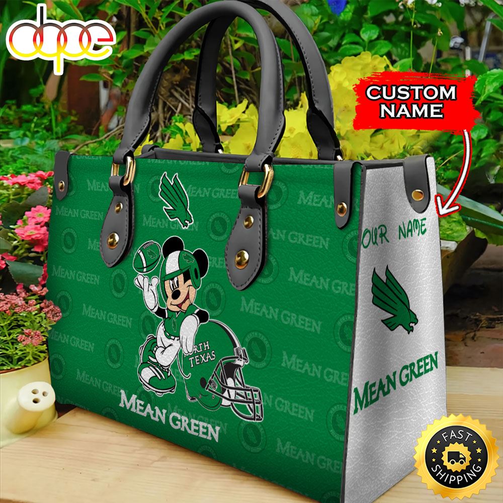 Sportswearmerch North Texas Mean Green NCAA Mickey Leather Bag For Fan