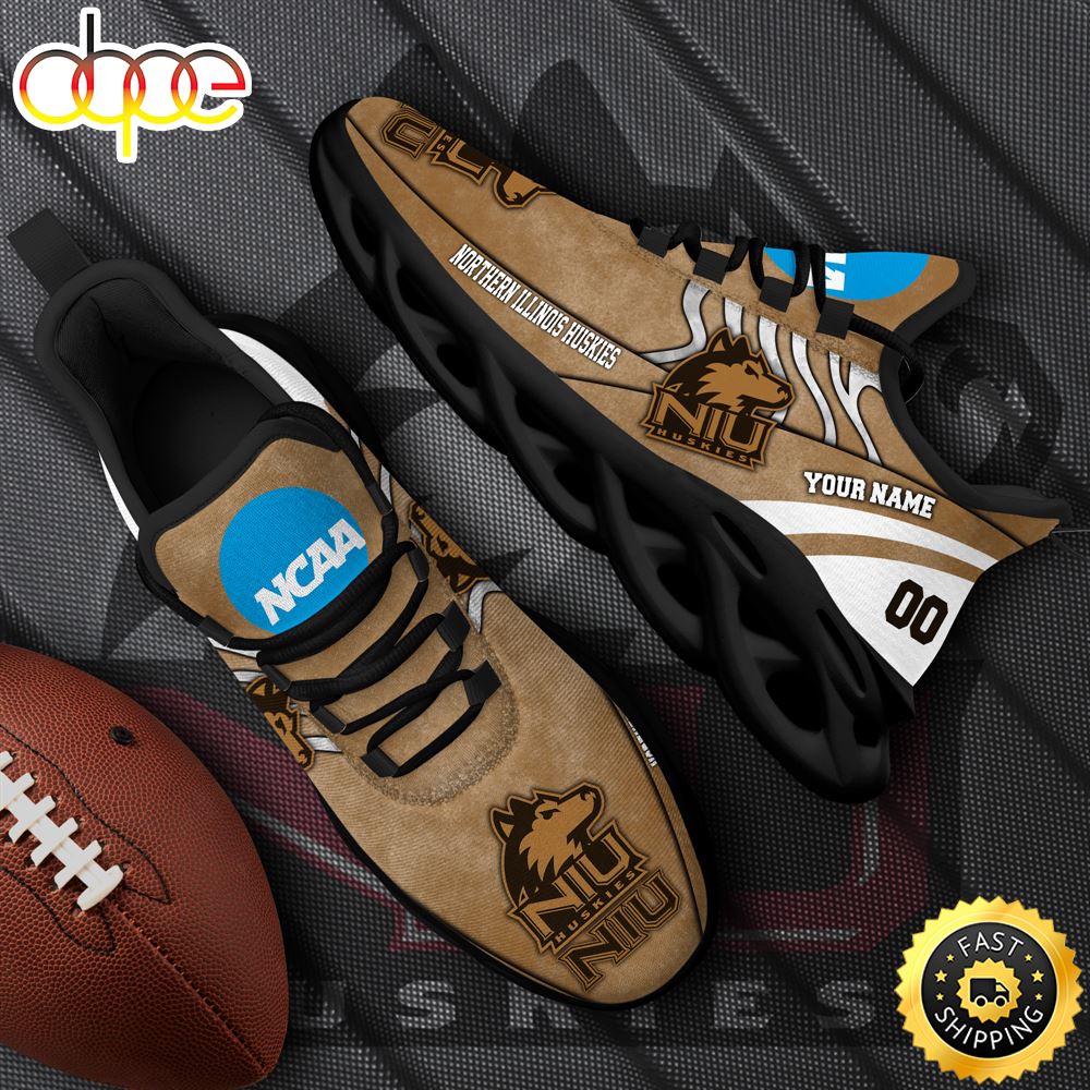 Sportswearmerch Northern Illinois Huskies NCAA Black Max Soul Shoes Sneakers For Men And Women