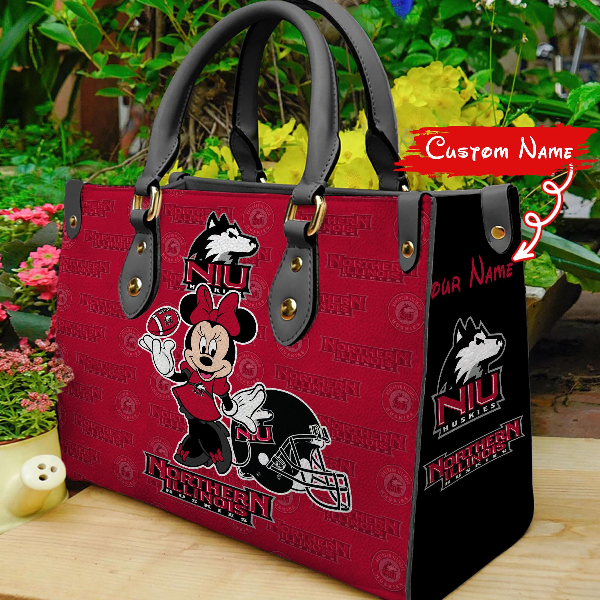 Sportswearmerch Northern Illinois Huskies NCAA x Minnie Women Leather Handbag For Fan