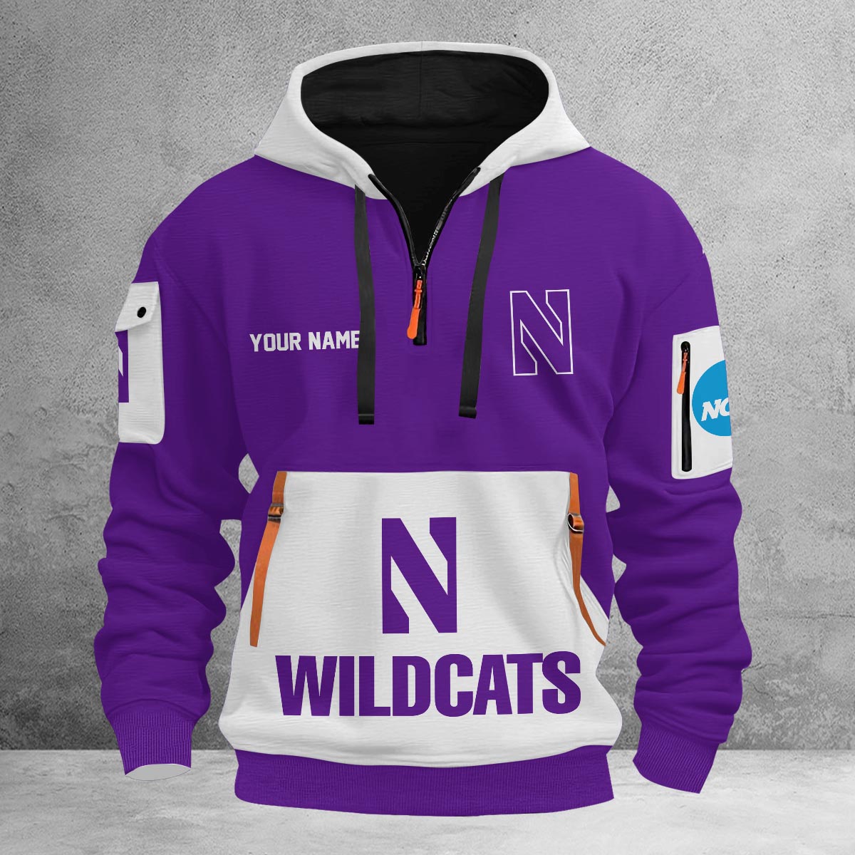Sportswearmerch Northwestern Wildcats NCAA Half Zip Hoodie Personalized For Fan