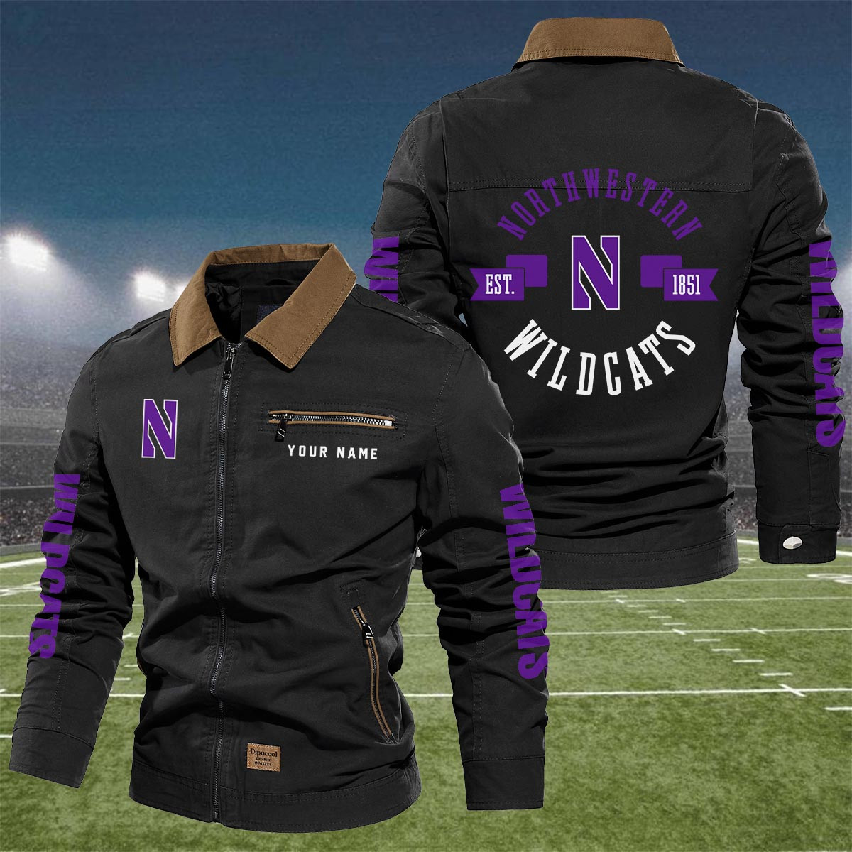 Sportswearmerch Northwestern Wildcats NCAA Lapel Jacket For Fan