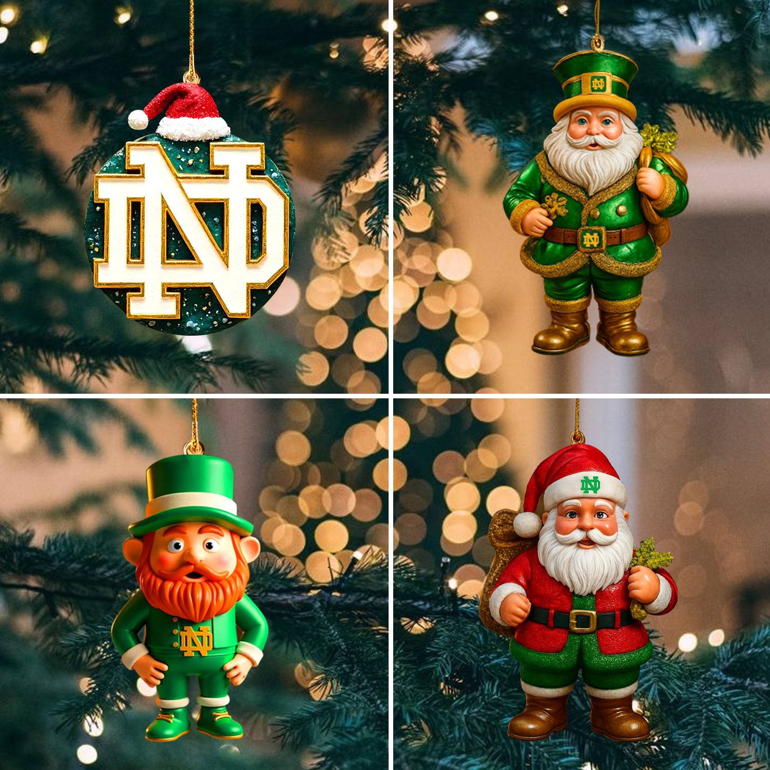 Sportswearmerch Notre Dame Fighting Irish NCAA Christmas Acrylic Ornament Gift For Fan