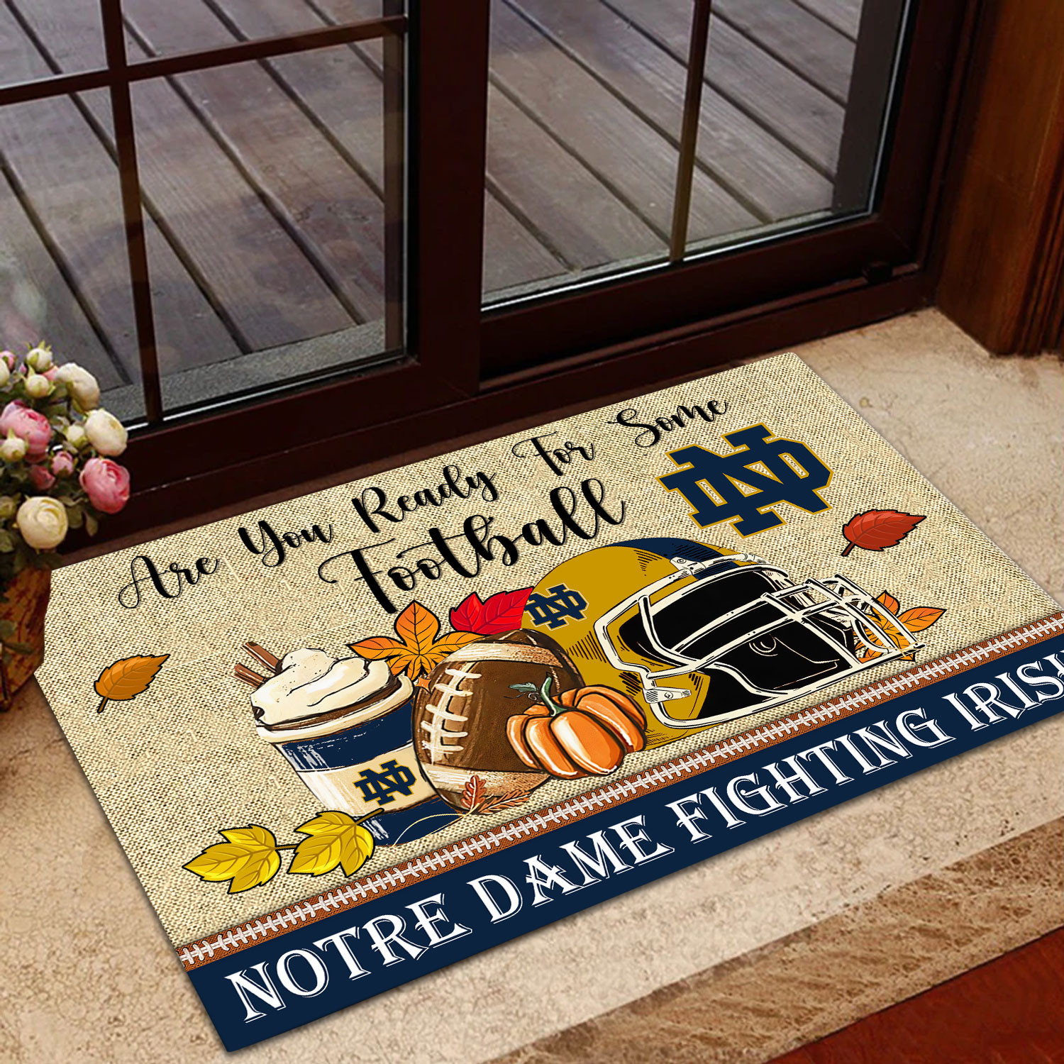 Sportswearmerch Notre Dame Fighting Irish NCAA Fall Football Custom Doormat For Fan