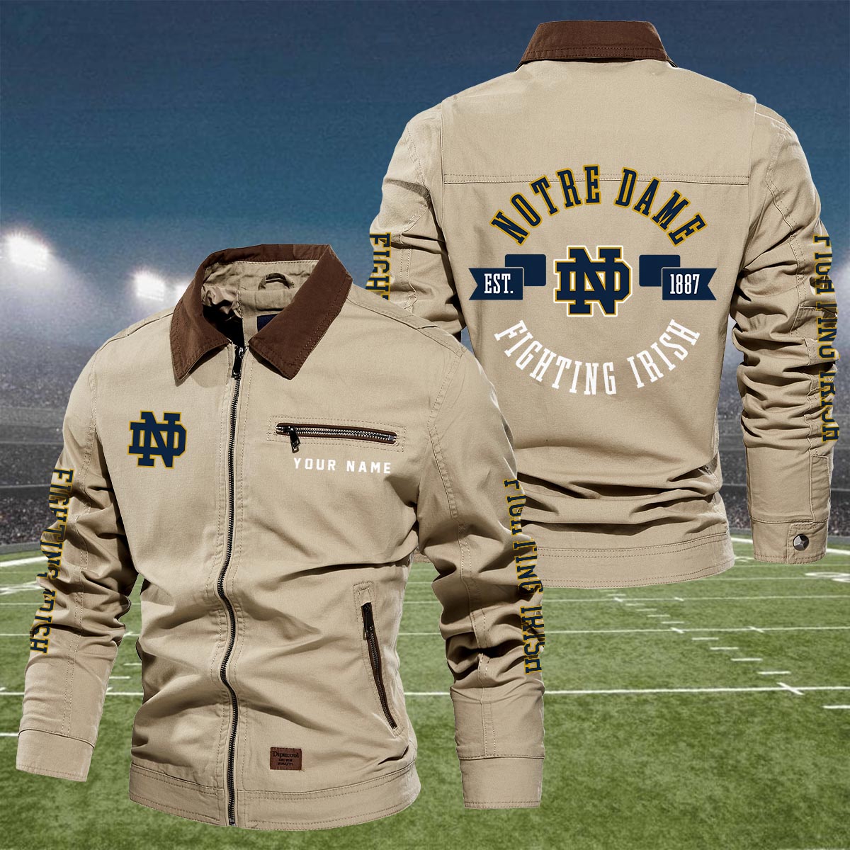 Sportswearmerch Notre Dame Fighting Irish NCAA Lapel Jacket For Fan