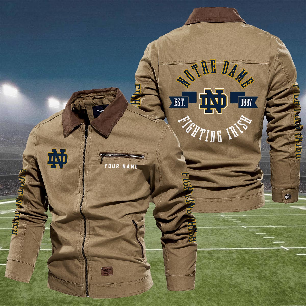 Sportswearmerch Notre Dame Fighting Irish NCAA Lapel Jacket For Fan