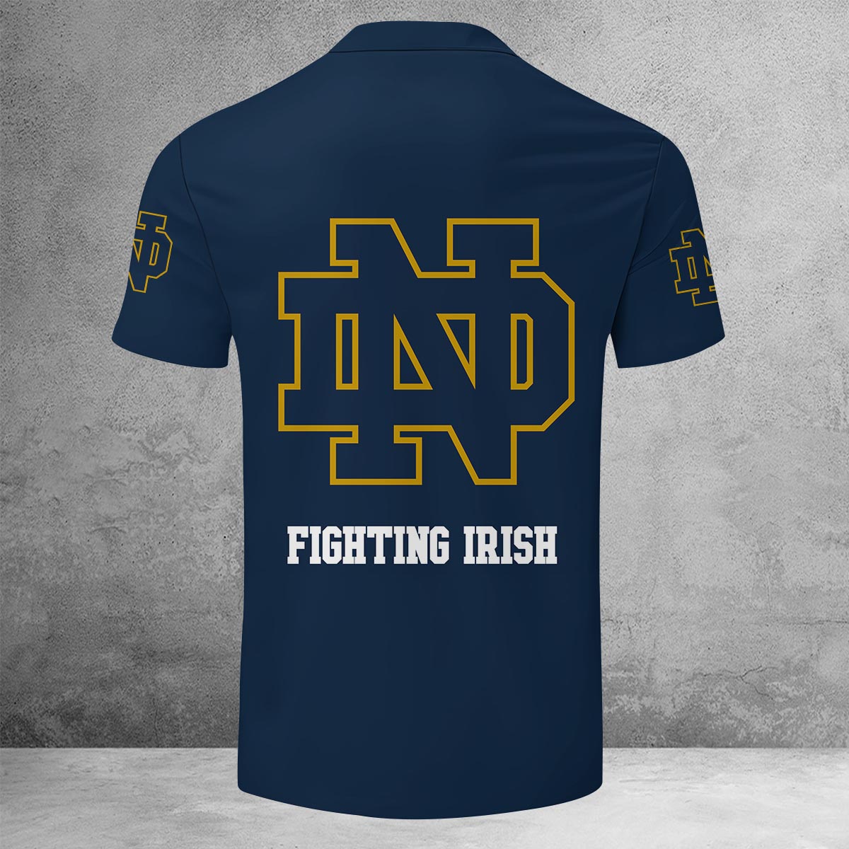 Sportswearmerch Notre Dame Fighting Irish NCAA Lapel Zip Polo Shirt For Fan