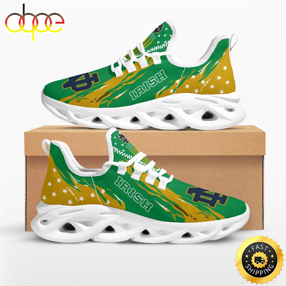 Sportswearmerch Notre Dame Fighting Irish NCAA Stars and Stripes Max Soul Shoes Sneakers For Men And Women