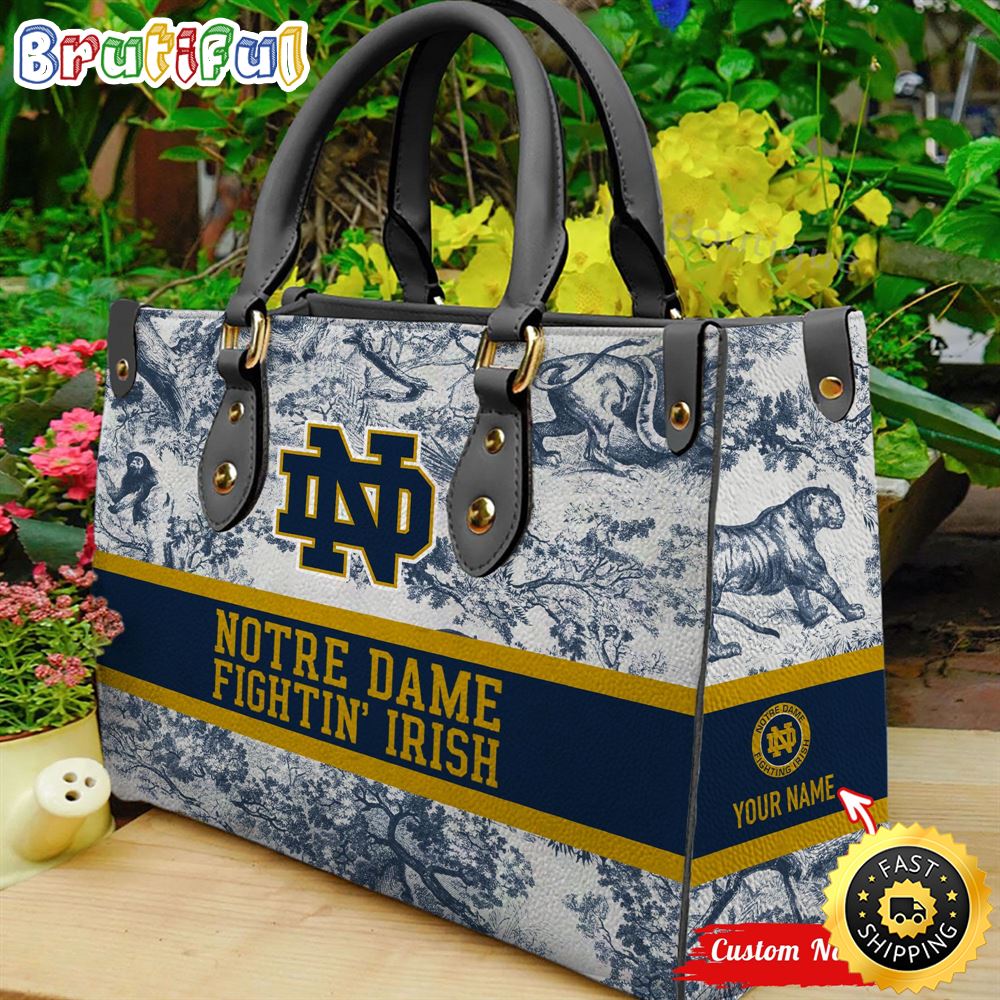 Sportswearmerch Notre Dame Fighting Irish NCAA Women Leather Hand Bag For Fan