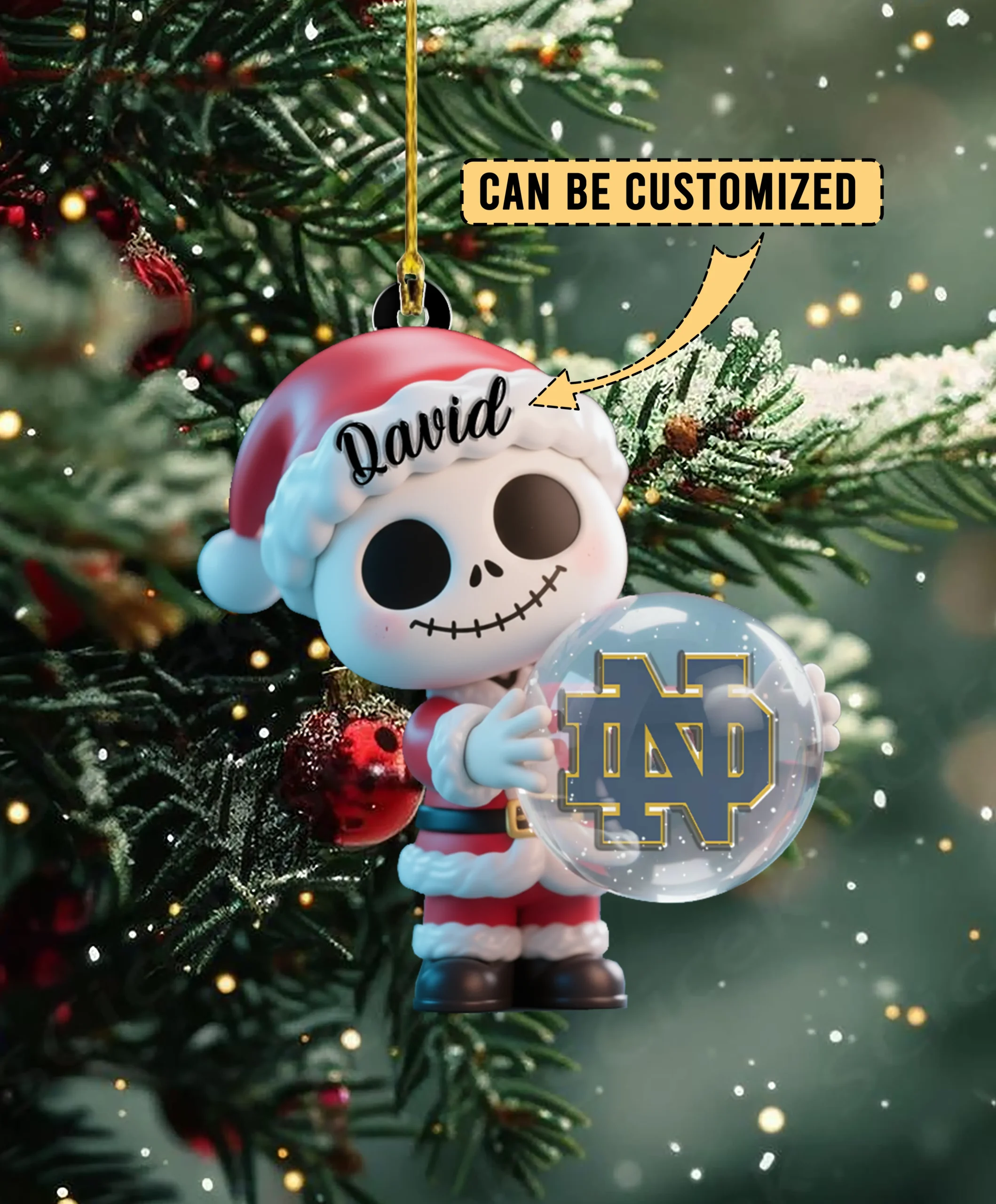 Sportswearmerch Notre Dame Fighting Irish NCAA x The Nightmare Before Christmas Acrylic Ornament Gift For Fans