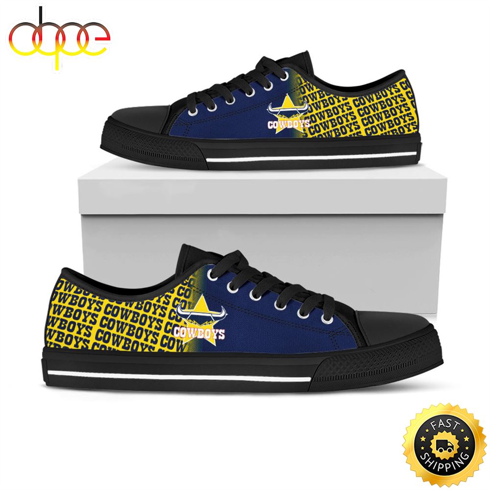 Sportswearmerch NRL North Queensland Cowboys Low Top Canvas Sneakers Shoes For Men And Women