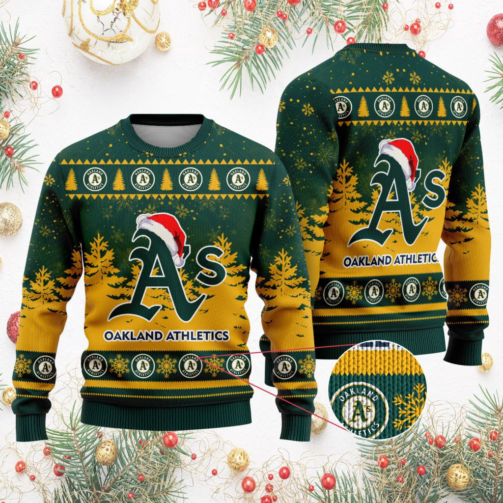 Sportswearmerch Oakland Athletics MLB Funny Christmas Ugly Sweater For Fans
