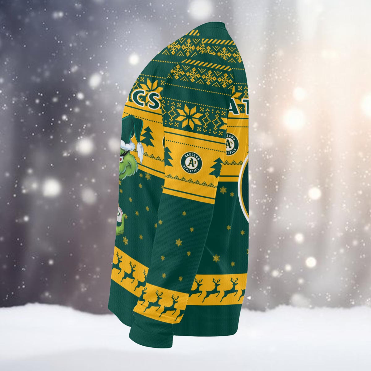 Sportswearmerch Oakland Athletics MLB x Grinch Christmas Ugly Sweater For Fans