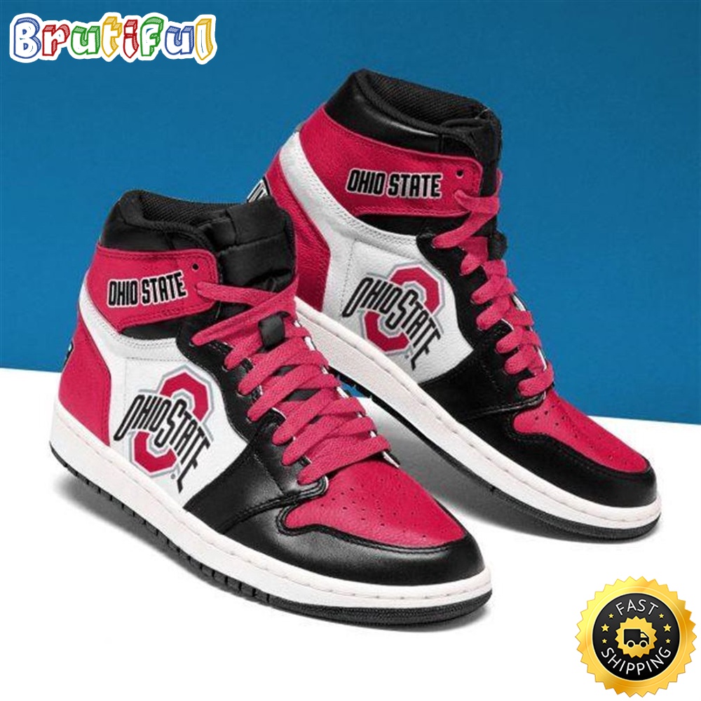 Sportswearmerch Ohio State Buckeyes NCAA AJ1 High Sneakers Shoes For Men And Women