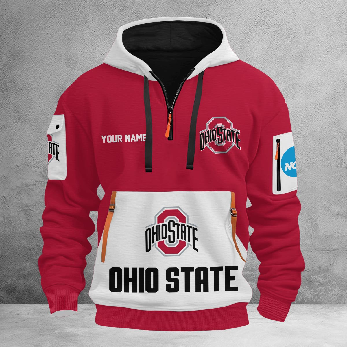 Sportswearmerch Ohio State Buckeyes NCAA Half Zip Hoodie Personalized For Fan
