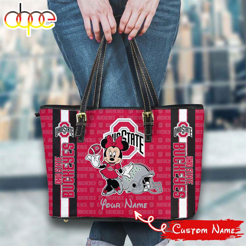 Sportswearmerch Ohio State Buckeyes NCAA Minnie Women Leather Tote Bag For Fan