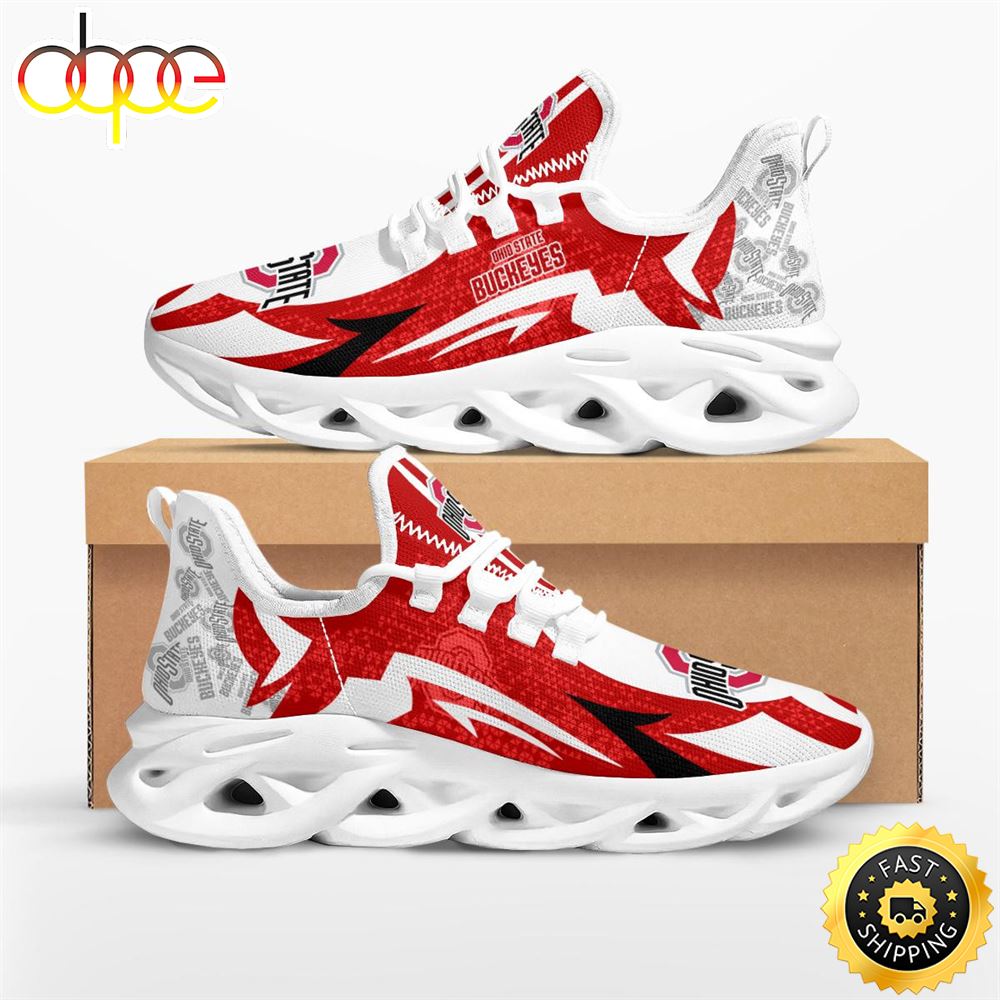 Sportswearmerch Ohio State Buckeyes NCAA Symbol Geometric Pattern Max Soul Shoes Sneakers For Men And Women