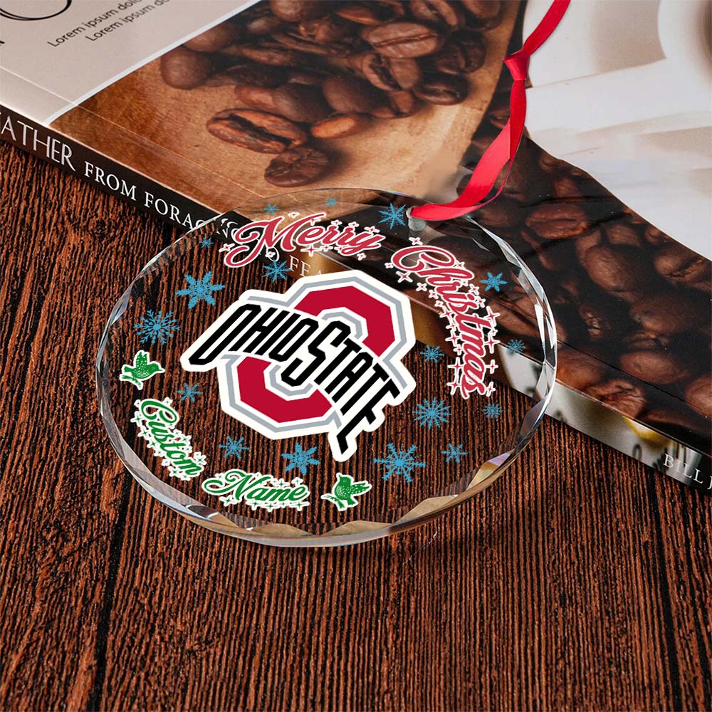 Sportswearmerch Ohio State Buckeyes NCAA x Christmas Glass Ornament Gift For Fans
