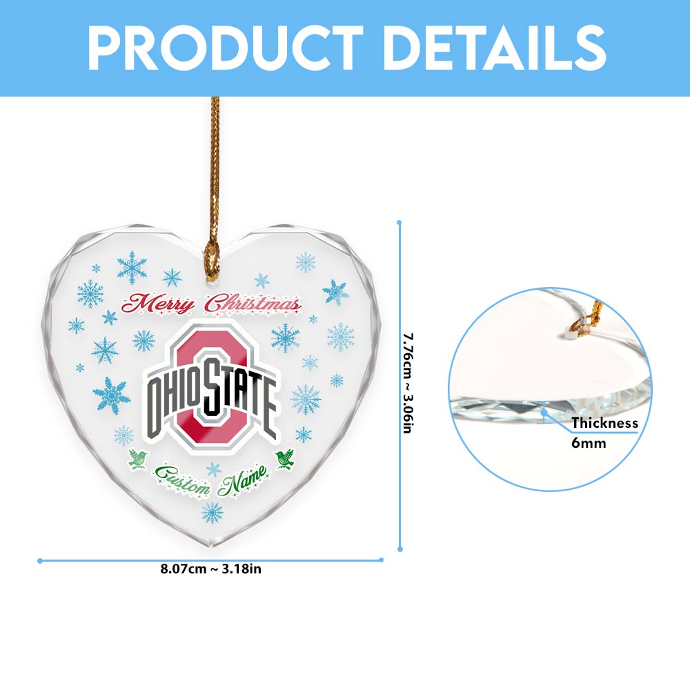 Sportswearmerch Ohio State Buckeyes NCAA x Christmas Glass Ornament Gift For Fans