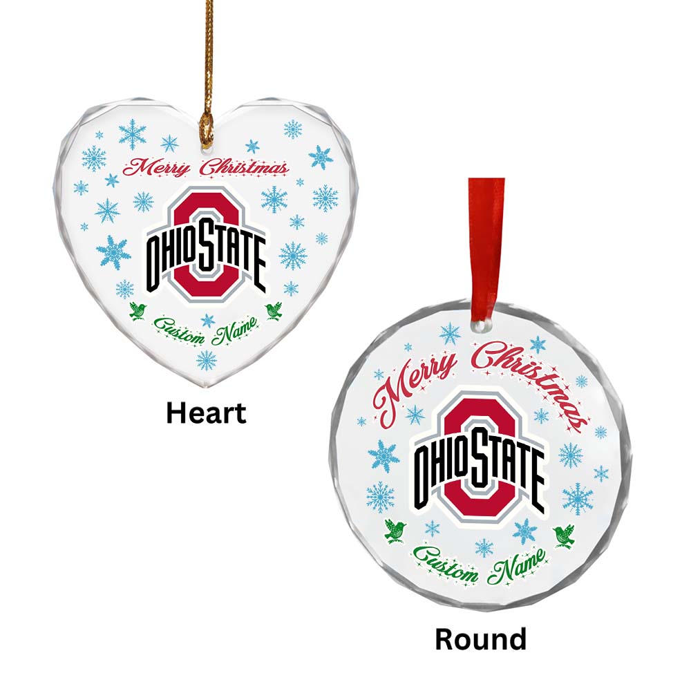 Sportswearmerch Ohio State Buckeyes NCAA x Christmas Glass Ornament Gift For Fans