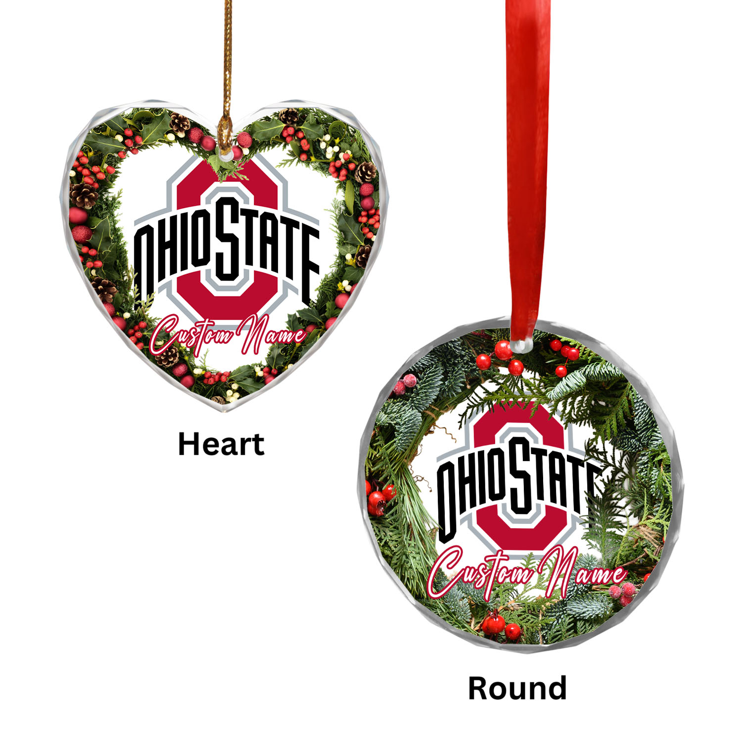 Sportswearmerch Ohio State Buckeyes NCAA x Christmas Glass Ornament Gift For Fans