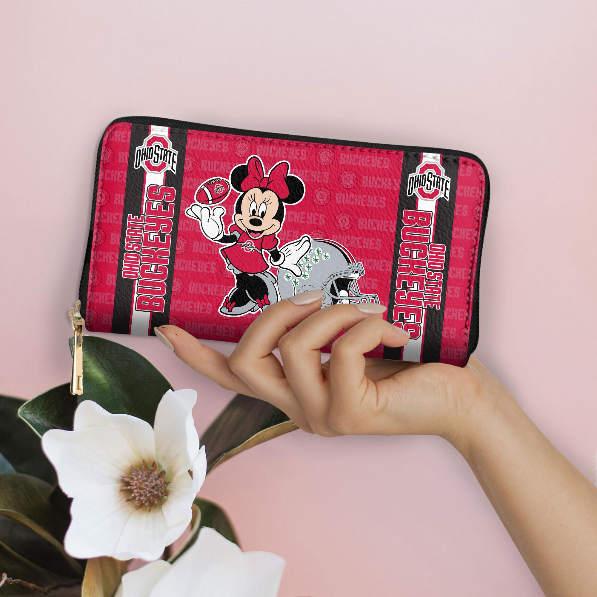 Sportswearmerch Ohio State Buckeyes NCAA x Minnie Women Leather Handbag For Fan