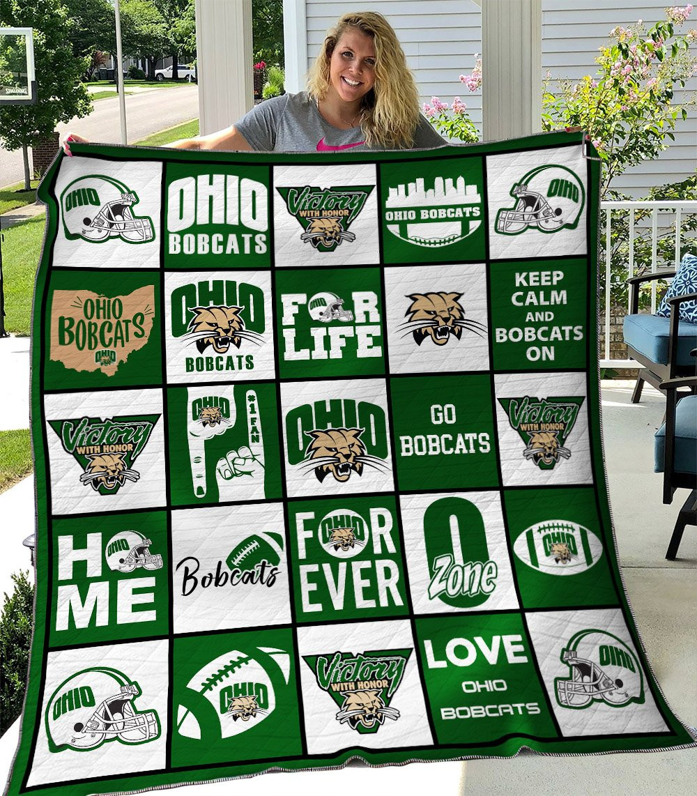 Sportswearmerch Ohio University Bobcats NCAA Quilt Blanket For Fan