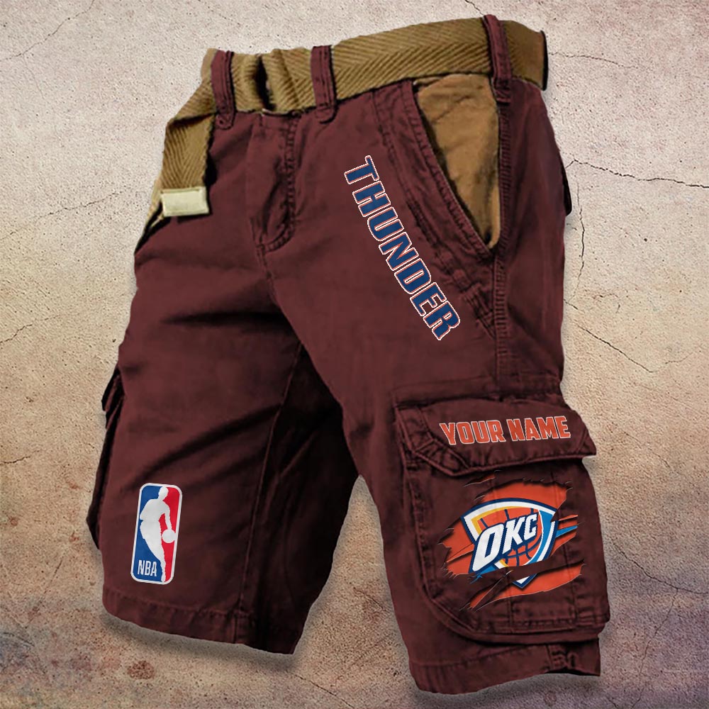 Sportswearmerch Oklahoma City Thunder NBA Denim Short For Fan
