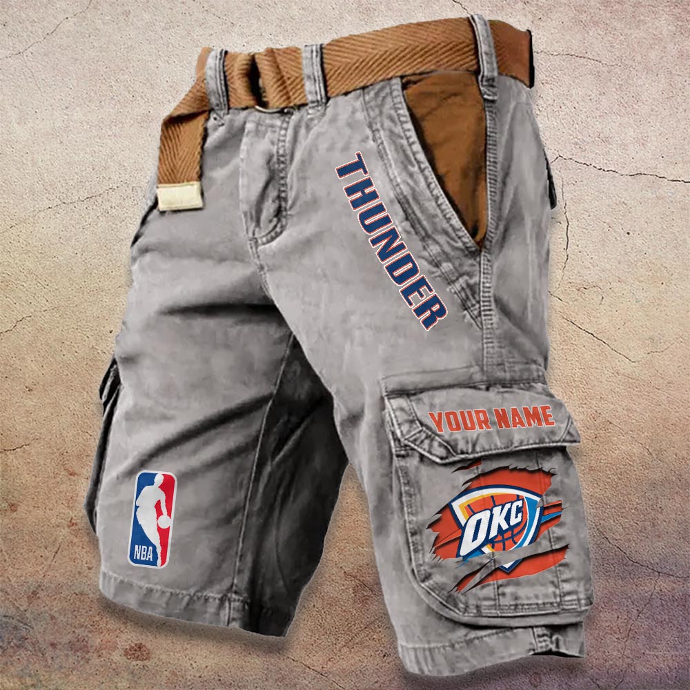 Sportswearmerch Oklahoma City Thunder NBA Denim Short For Fan