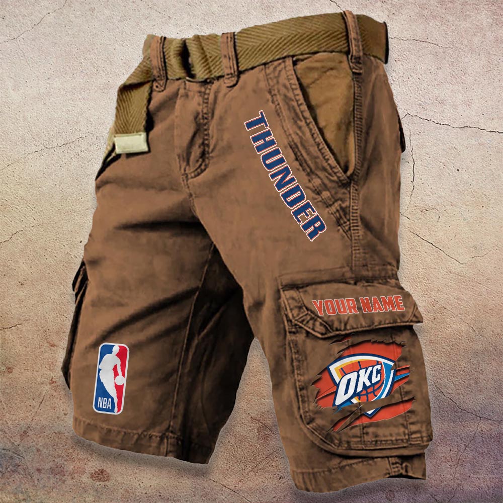 Sportswearmerch Oklahoma City Thunder NBA Denim Short For Fan