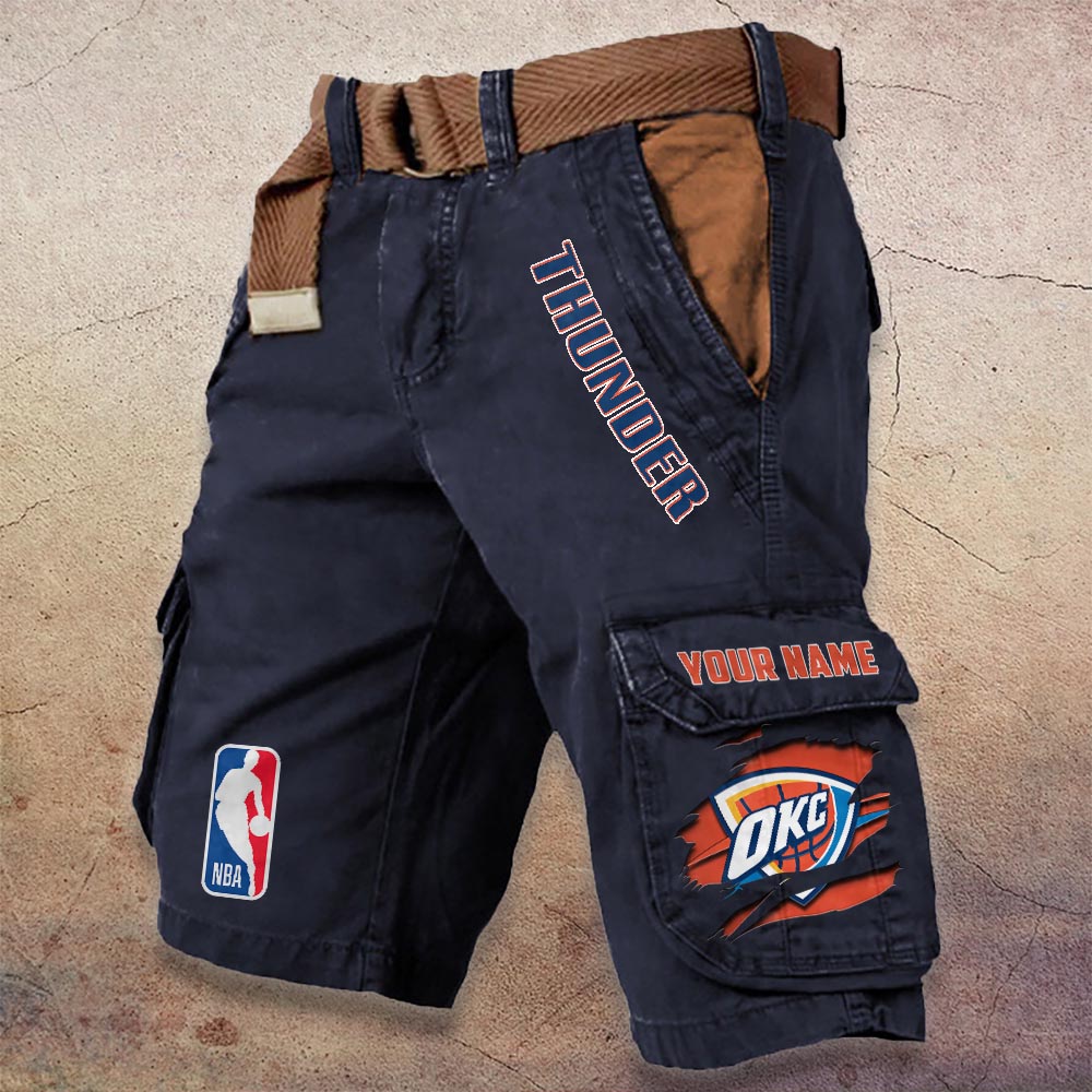 Sportswearmerch Oklahoma City Thunder NBA Denim Short For Fan