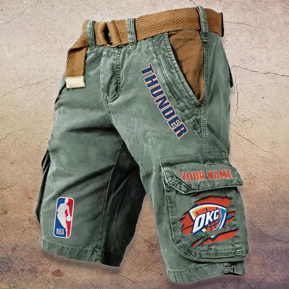 Sportswearmerch Oklahoma City Thunder NBA Denim Short For Fan