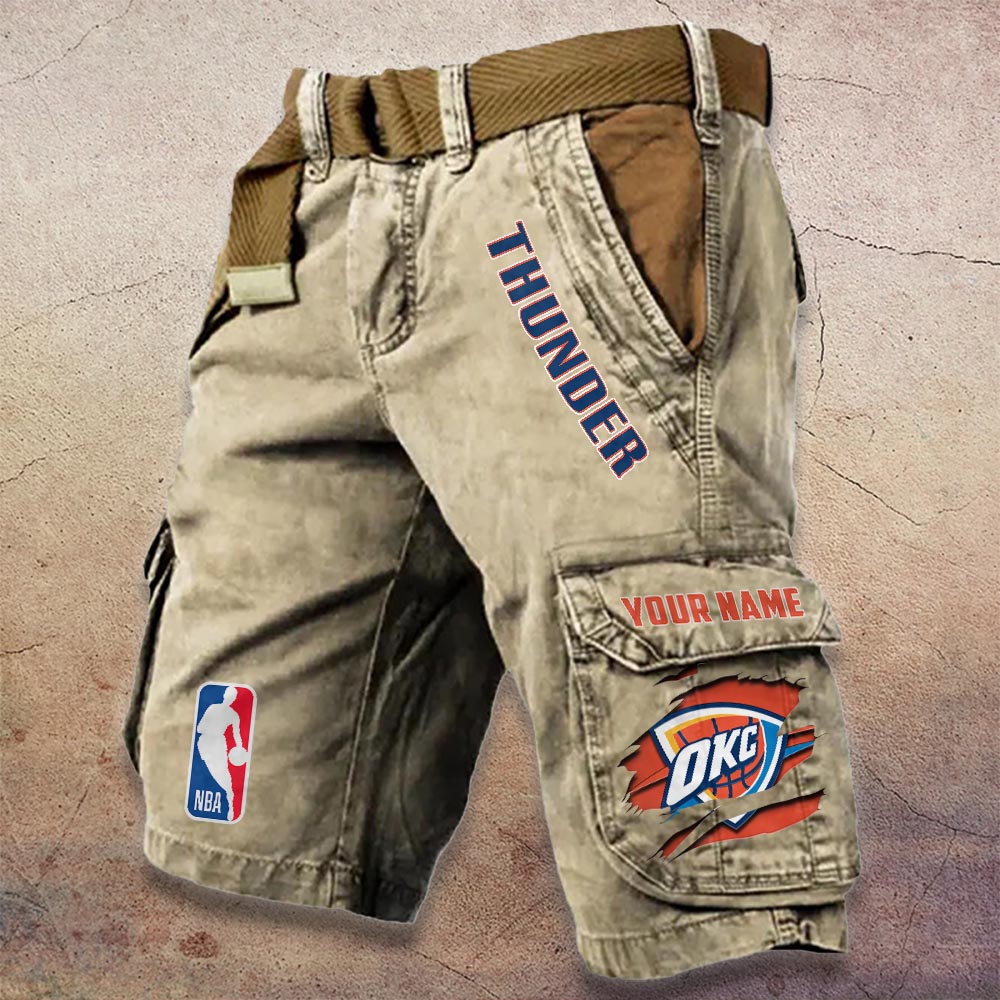 Sportswearmerch Oklahoma City Thunder NBA Denim Short For Fan
