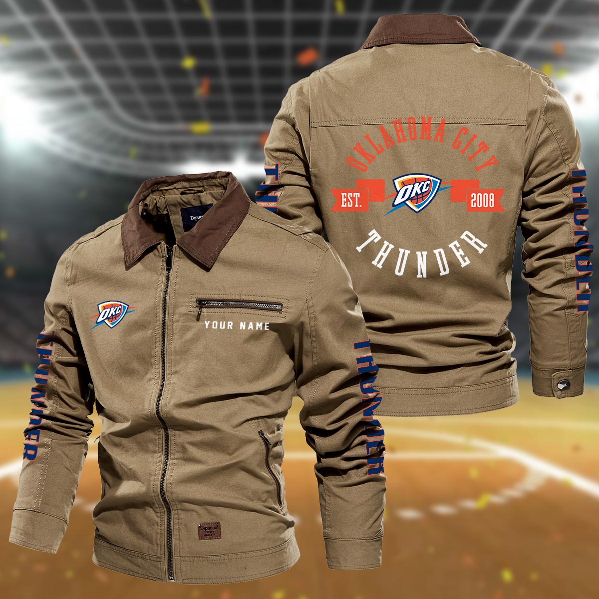 Sportswearmerch Oklahoma City Thunder NBA Lapel Jacket For Fan