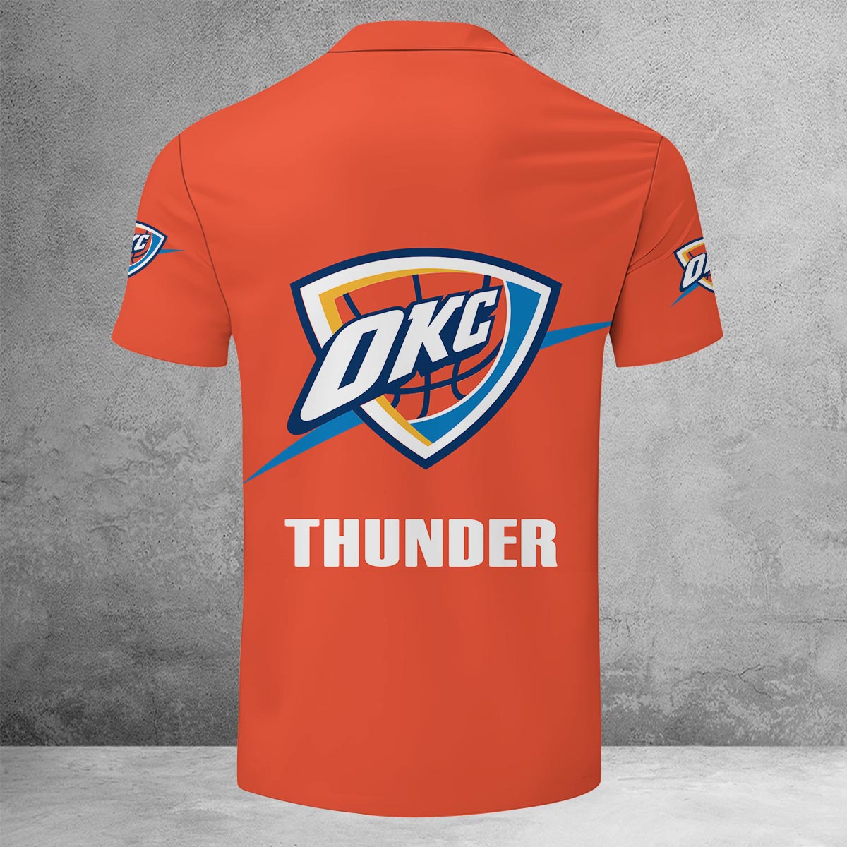Sportswearmerch Oklahoma City Thunder NBA Lapel Zip Polo Shirt For Fan