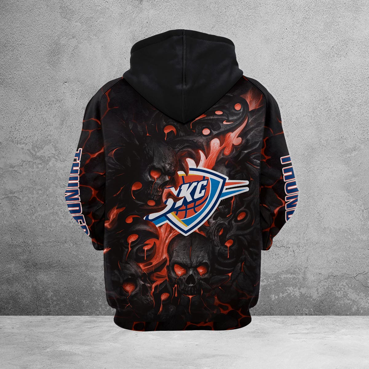 Sportswearmerch Oklahoma City Thunder NBA Lava Skull Hoodie For Fan