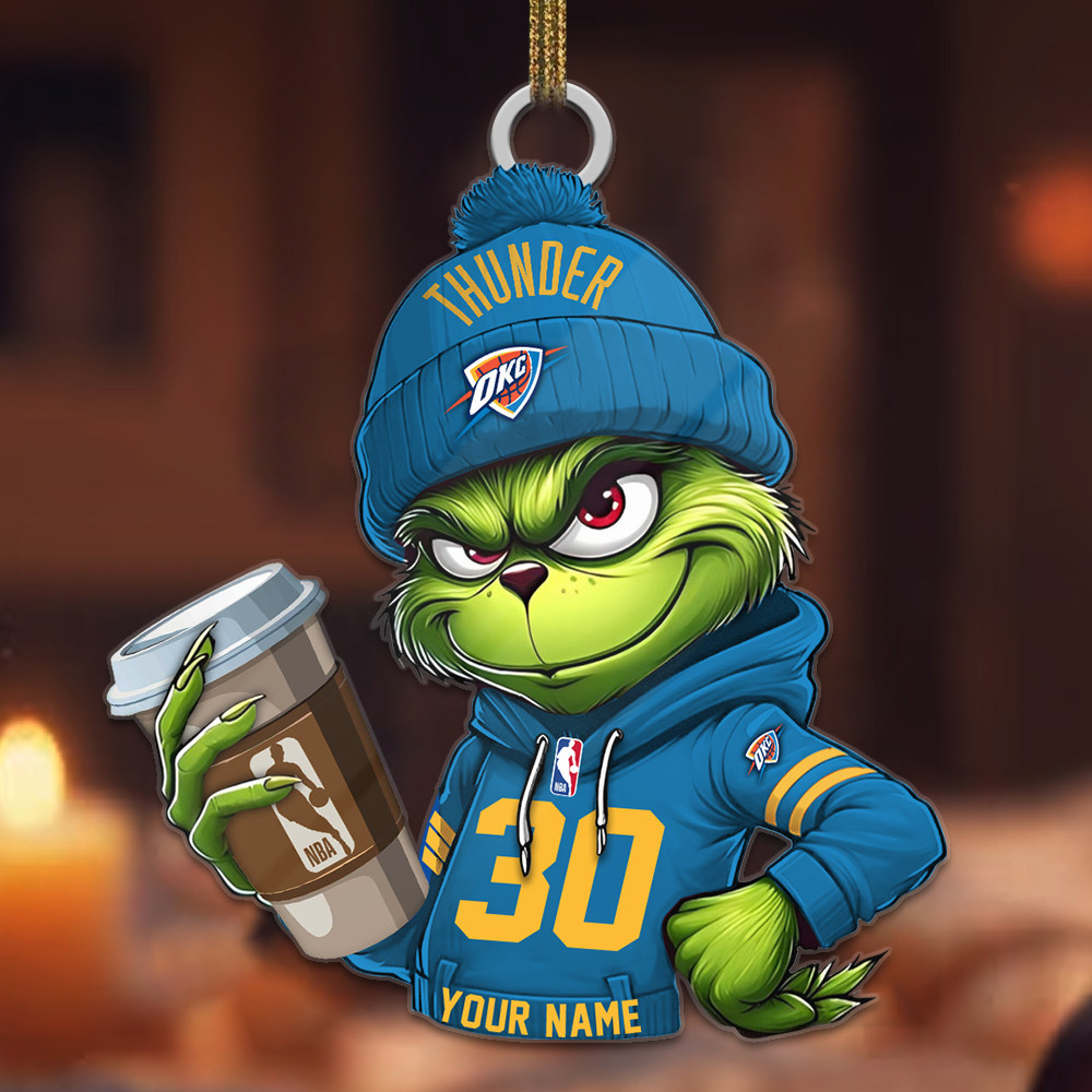 Sportswearmerch Oklahoma City Thunder NBA Personalized Personalized Acrylic Ornament For Fans
