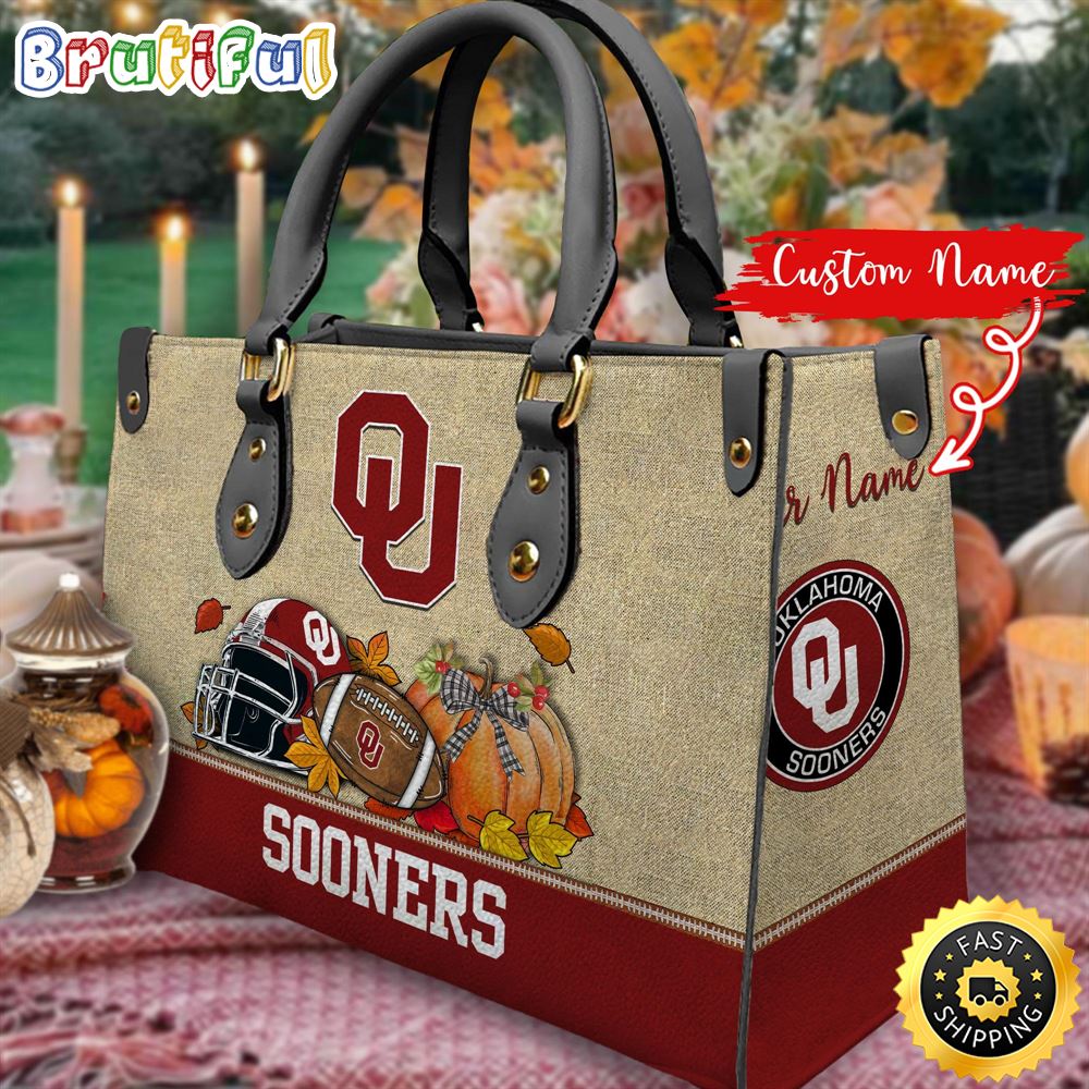 Sportswearmerch Oklahoma Sooners NCAA Autumn Leather Handbag For Fan