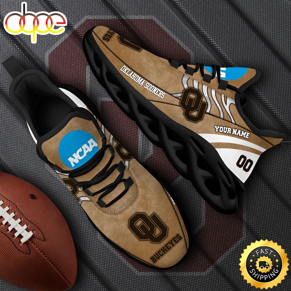 Sportswearmerch Oklahoma Sooners NCAA Black Max Soul Shoes Sneakers For Men And Women