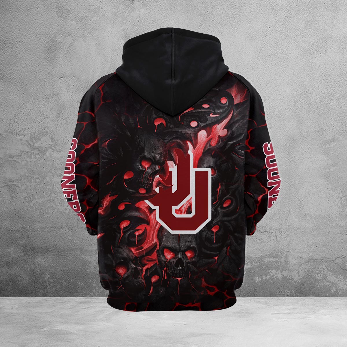 Sportswearmerch Oklahoma Sooners NCAA Lava Skull Hoodie For Fan