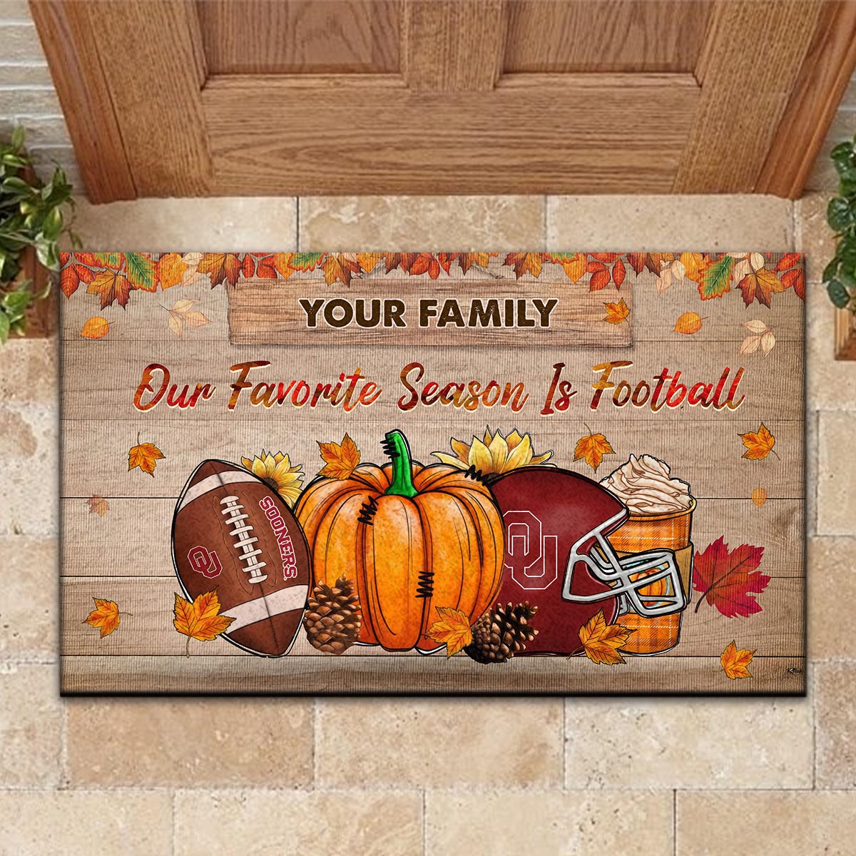 Sportswearmerch Oklahoma Sooners NCAA Our Favorite Season is Football Doormat For Fan
