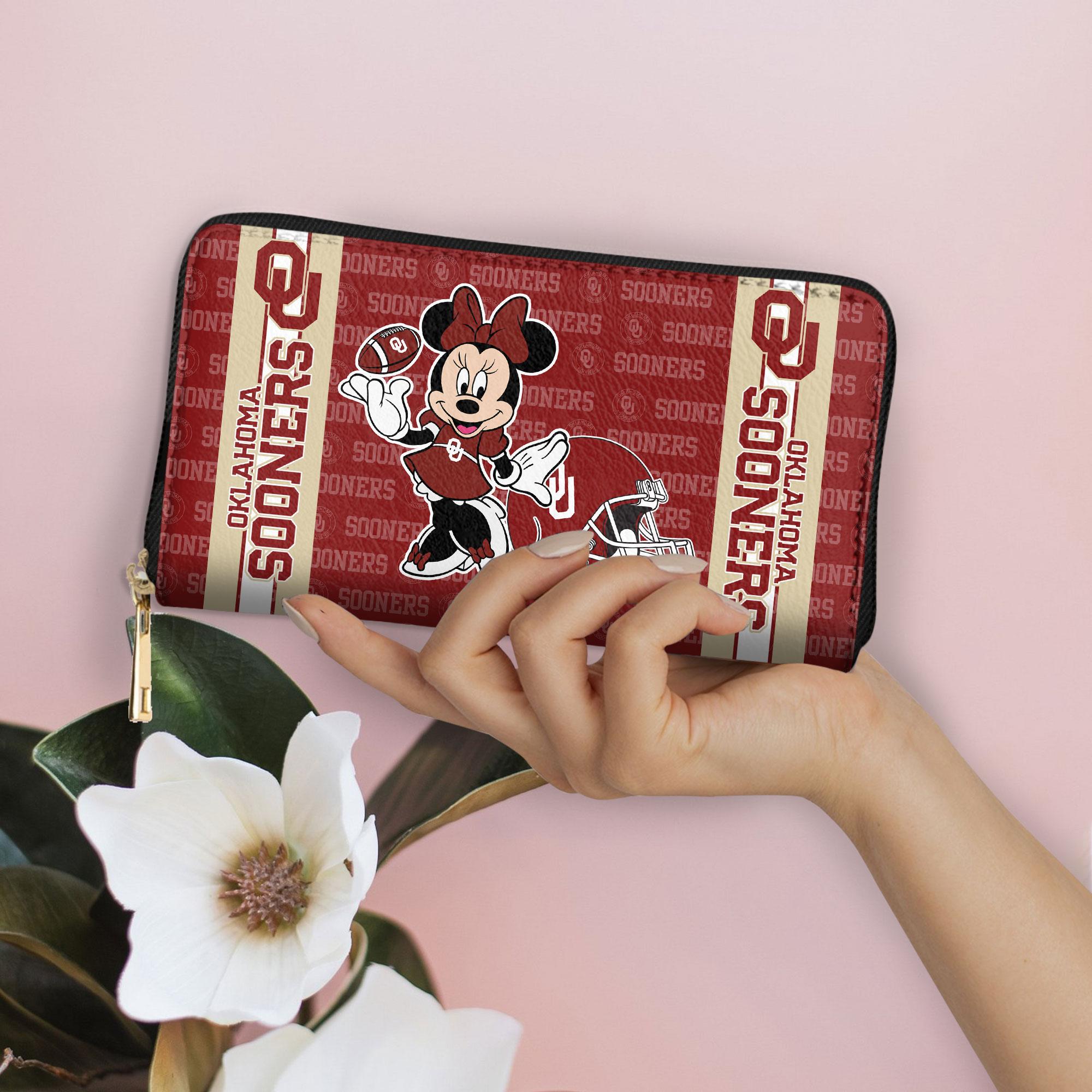 Sportswearmerch Oklahoma Sooners NCAA x Minnie Women Leather Handbag For Fan
