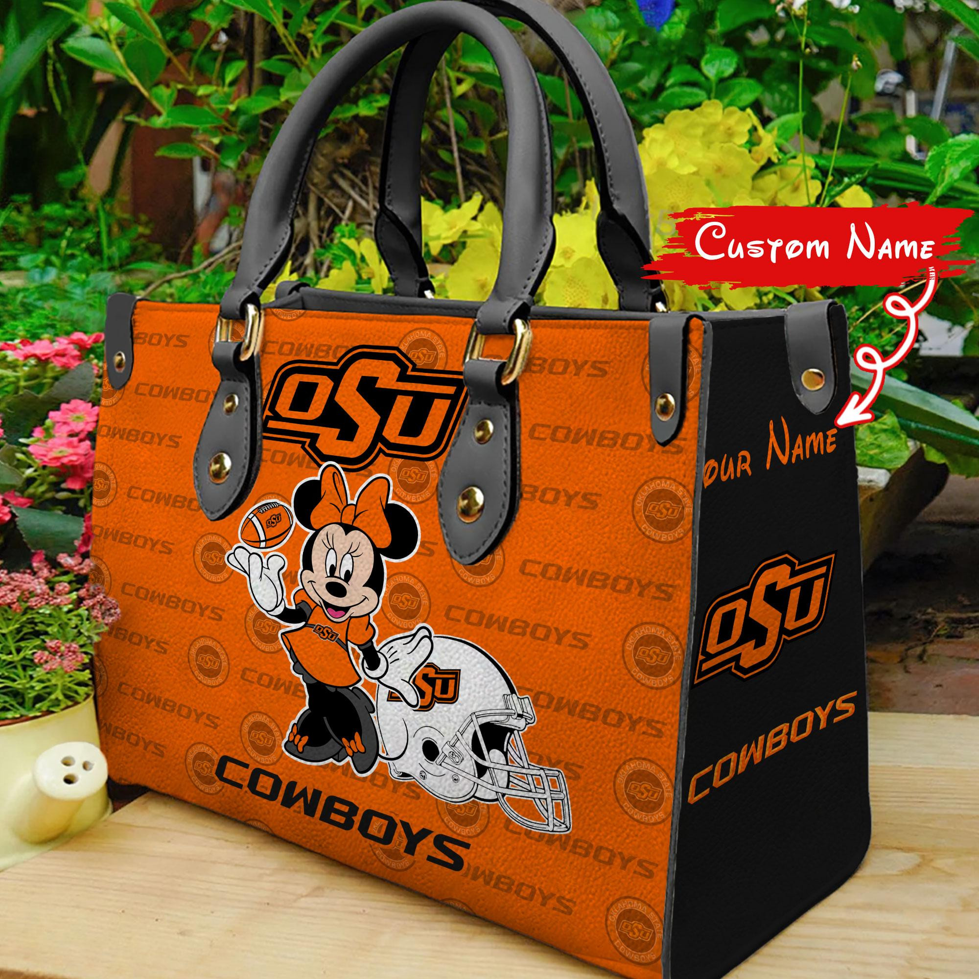 Sportswearmerch Oklahoma State Cowboy NCAA x Minnie Women Leather Handbag For Fan