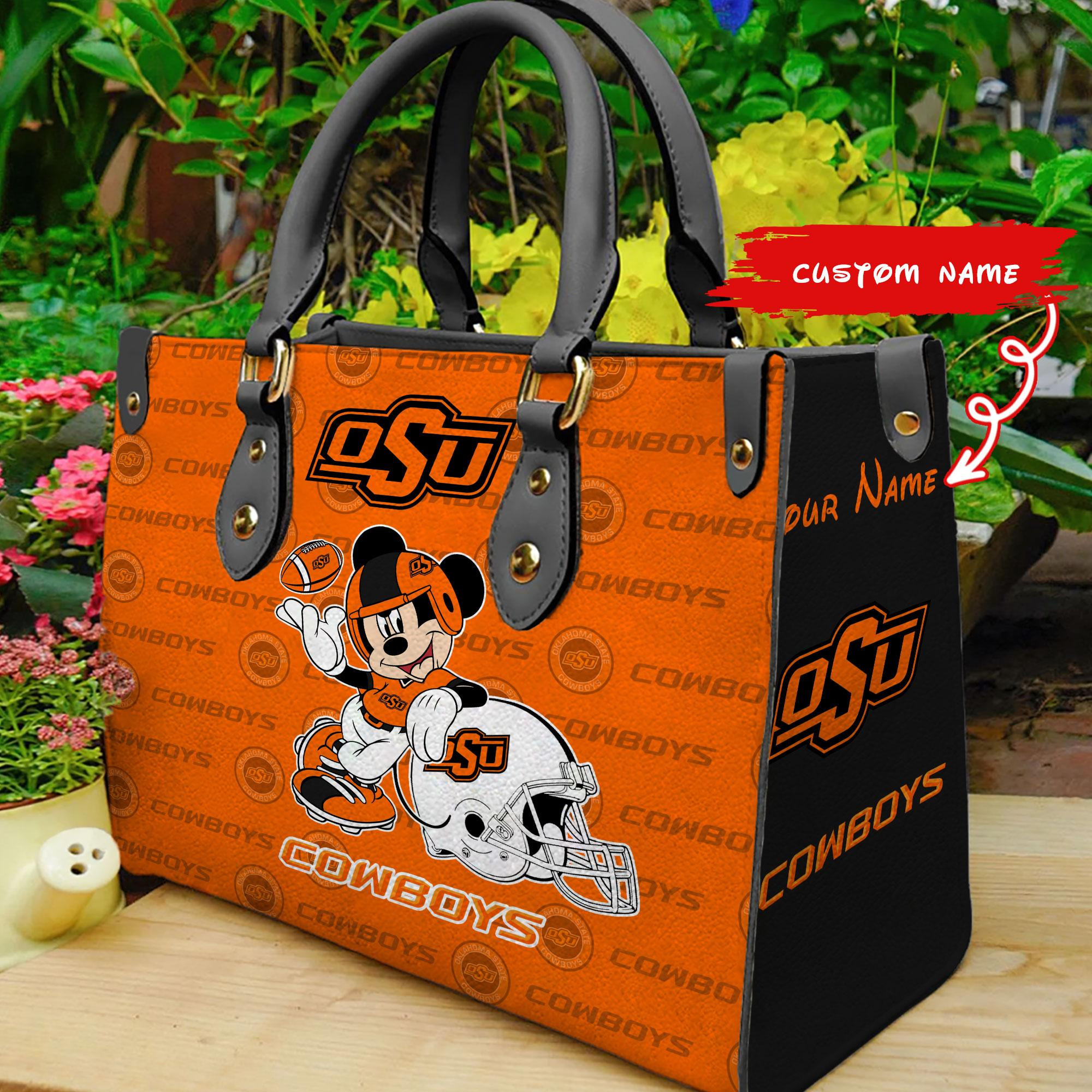 Sportswearmerch Oklahoma State Cowboy NCAAs NCAA x Mickey Women Leather Handbag For Fan