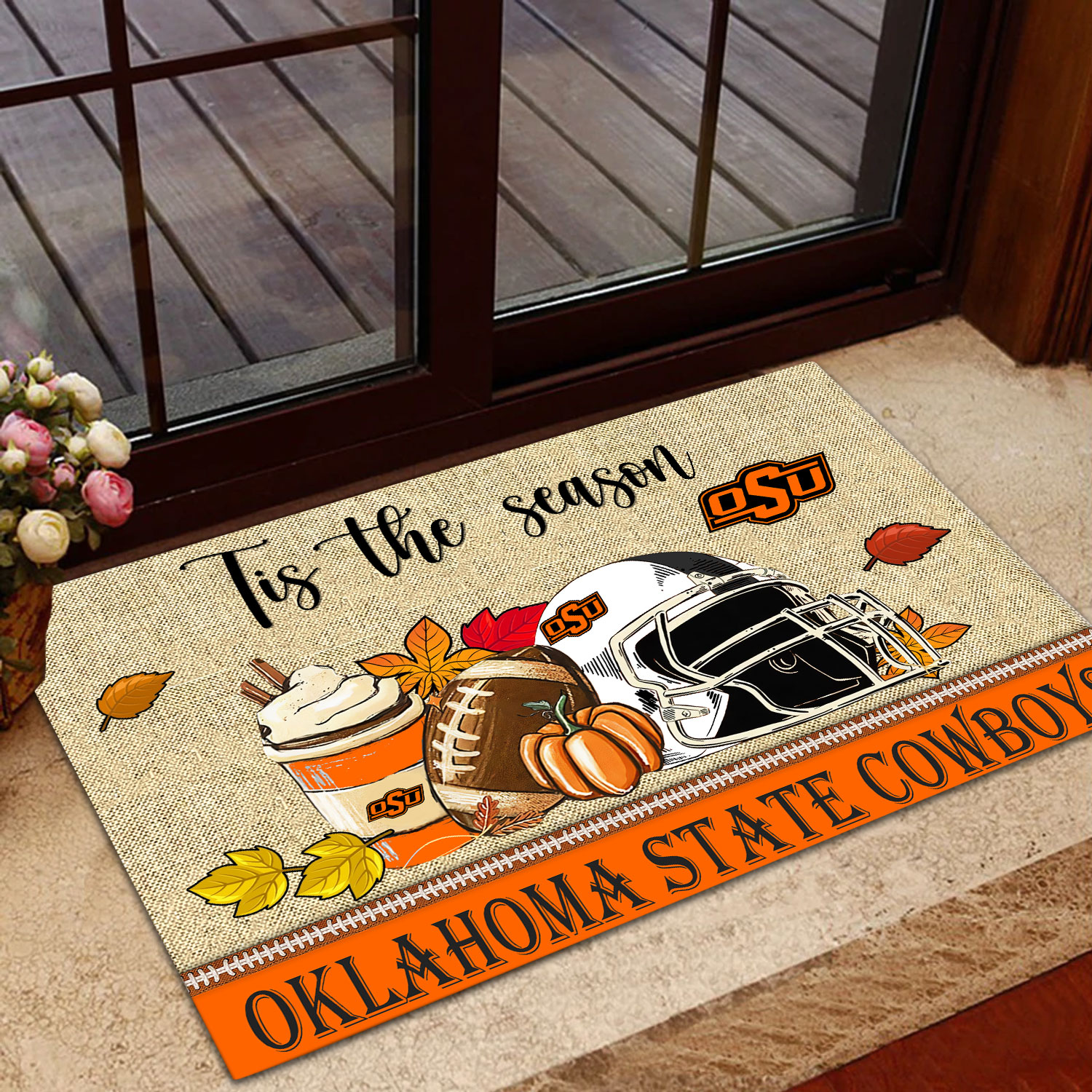 Sportswearmerch Oklahoma State Cowboys NCAA Fall Football Custom Doormat For Fan