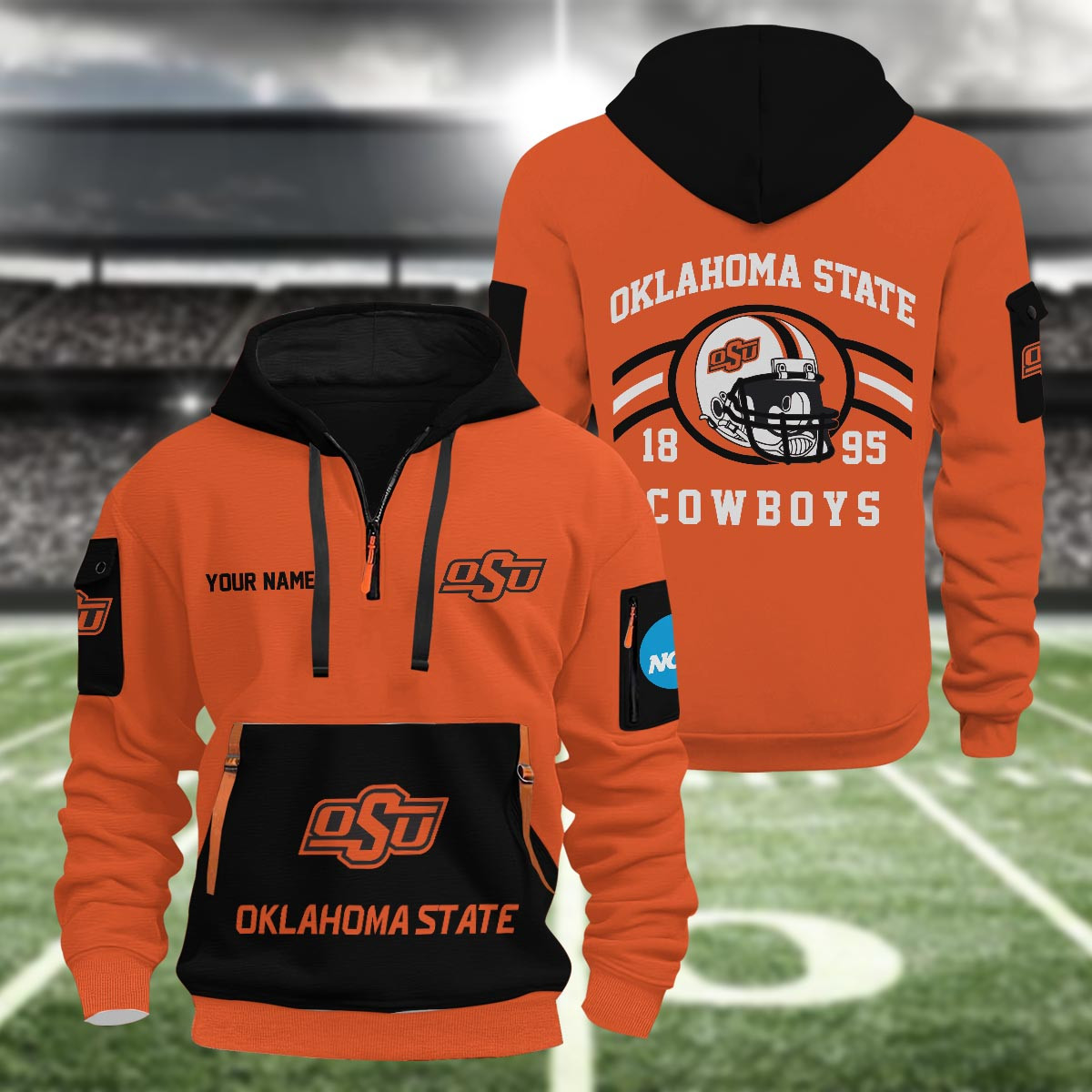 Sportswearmerch Oklahoma State Cowboys NCAA Half Zip Hoodie Personalized For Fan
