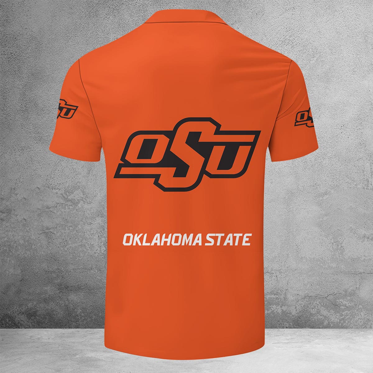 Sportswearmerch Oklahoma State Cowboys NCAA Lapel Zip Polo Shirt For Fan