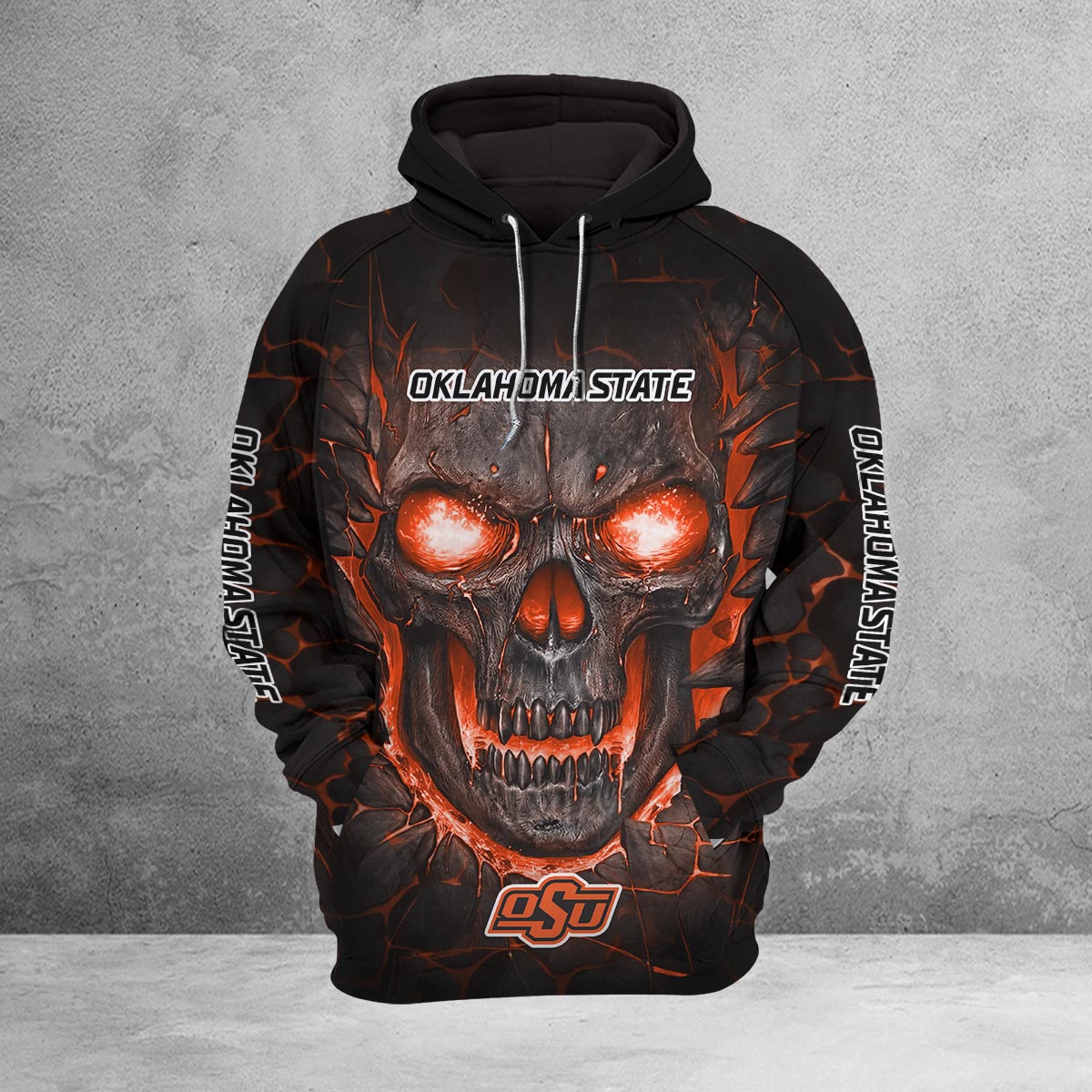 Sportswearmerch Oklahoma State Cowboys NCAA Lava Skull Hoodie For Fan