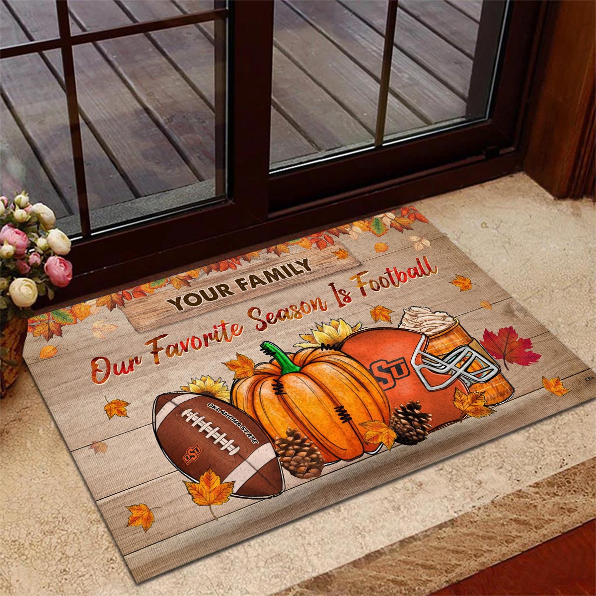 Sportswearmerch Oklahoma State Cowboys NCAA Our Favorite Season is Football Doormat For Fan