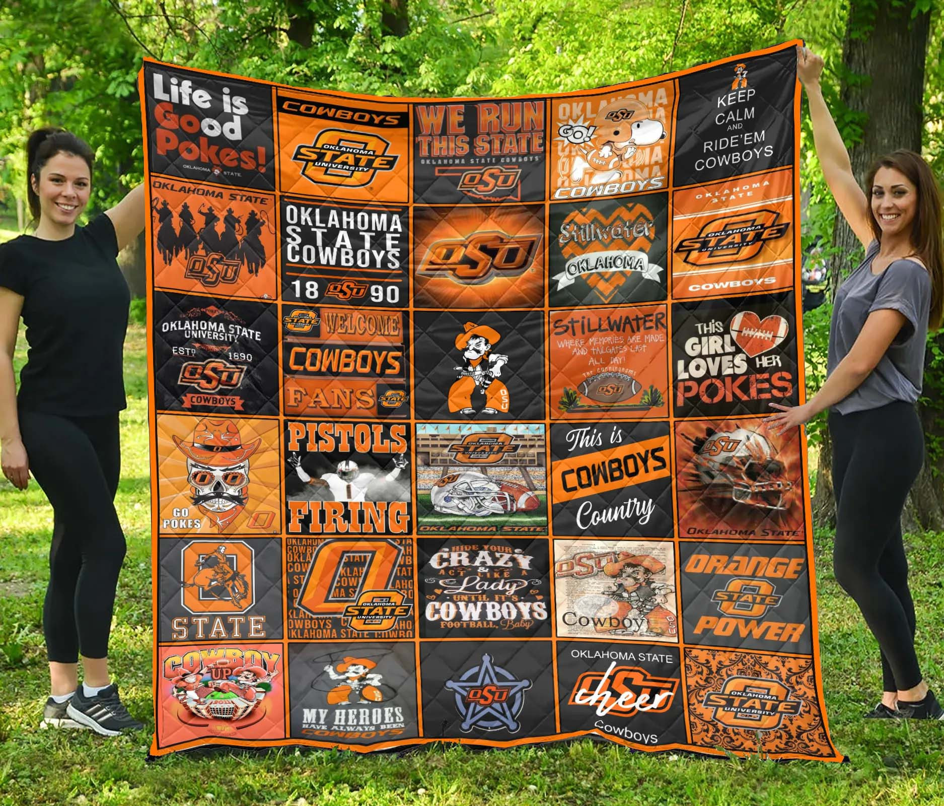 Sportswearmerch Oklahoma State Cowboys NCAA Quilt Blanket For Fan